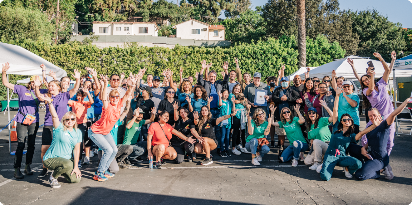 Community group photo showing diverse group of people